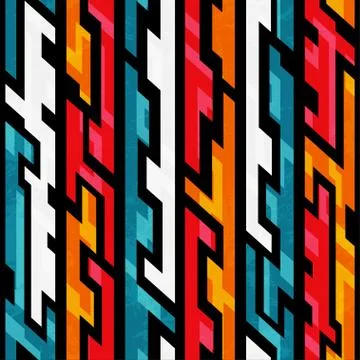 Bright graffiti seamless texture with grunge effect Stock Illustration
