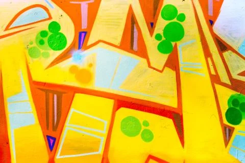 Bright graffiti wall Stock Illustration