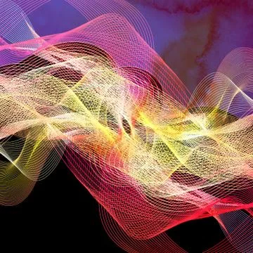 Bright graphics multicolored waves abstraction Stock Illustration