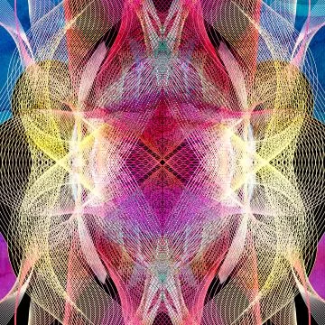 Bright graphics multicolored waves abstraction Stock Illustration