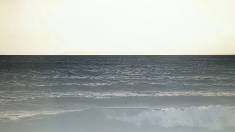 Bright Gray Misty Sea Surf Waves Horizon Stock Footage 80969183