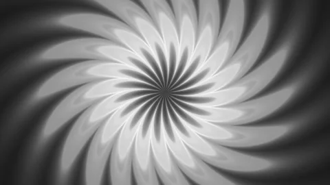 Bright Grayscale Centered Flower Mandala Rotating Stock Footage 244774774