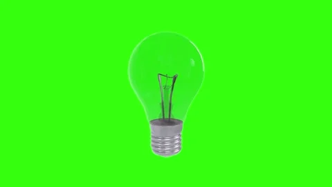 Bright green 3D rendered light bulb rotating smoothly in space Stock Footage 303594832