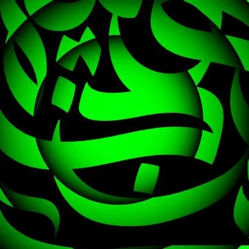 Bright green abstract Arabic calligraphy seamless pattern Stock Illustration