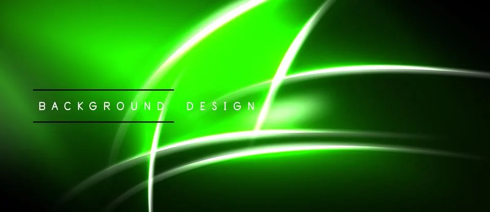 Bright green abstract background. Dynamic lines create modern visual effect. Stock Illustration
