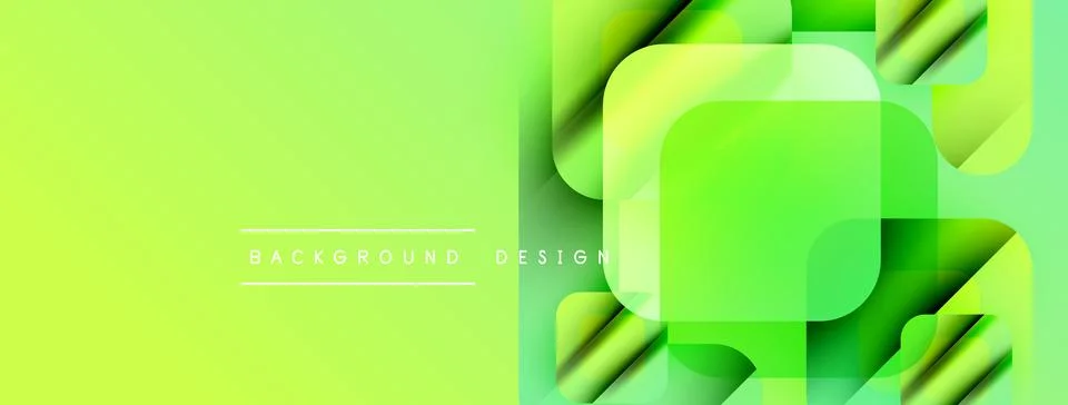 Bright green abstract background. Overlapping squares create dynamic visual 스톡 일러스트