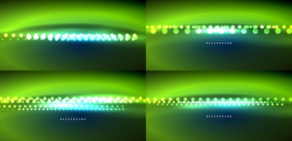 Bright green abstract backgrounds. Gradient effects, dots create light lines. イラスト素材