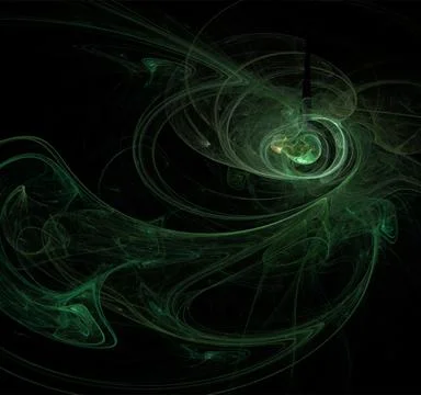Bright green abstract pattern on black, color digital graphics, background Stock Illustration