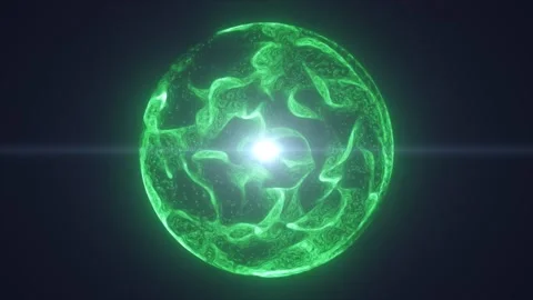 Bright green abstract sphere with fluid plasma texture and glowing inner co.. Stock Footage 335201248