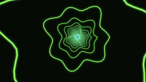 Bright green abstract spiral pattern on dark background Stock Footage 337301282