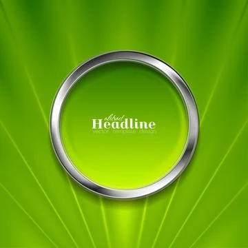 Bright green abstract tech background with metallic circle イラスト素材
