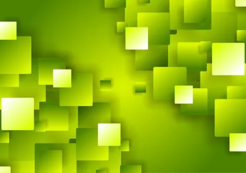 Bright green abstract tech geometric squares background Stockillustratie