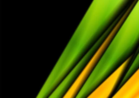 Bright green and orange smooth stripes corporate geometric abstract backgroun Stock Illustration