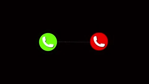 Bright green and red phone icons with audio waveform on black. Phone icons .. Stock Footage 337130739