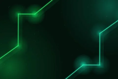 Bright green angular light paths frame a deep atmospheric center, deliverin.. Stock-Illustration