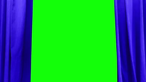 A bright green background is closed by a bright blue curtain Stock Footage 234722868