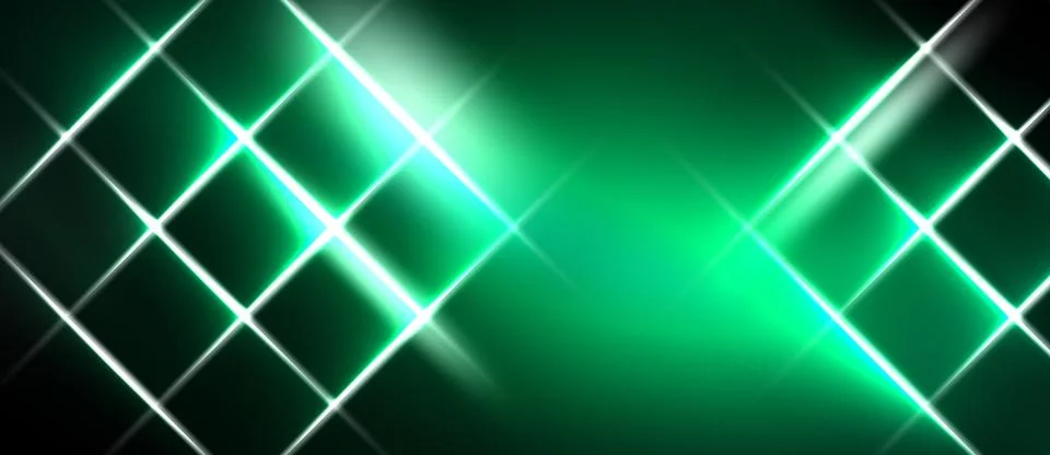 Bright green background features diagonal white lines forming diamond shapes. Stock Illustration
