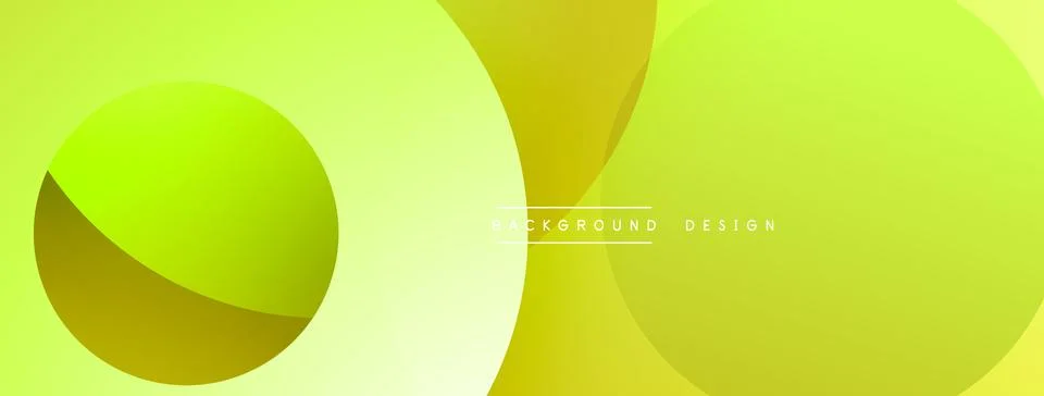 Bright green background with overlapping circles. Smooth gradients create depth. Stock Illustration