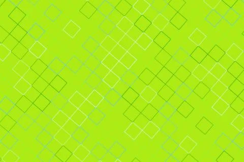 Bright green background with overlapping square outlines design Stock Illustration