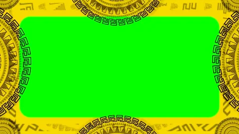 Bright green background with yellow border and black designs for creative p.. 스톡 동영상 333517965