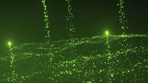 Bright green background.Motion. A bright abstraction on which small white stars 스톡 일러스트