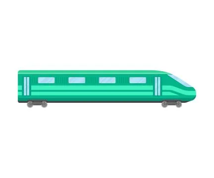 Bright Green Bullet Express Flat Vector Illustration Illustrazione stock