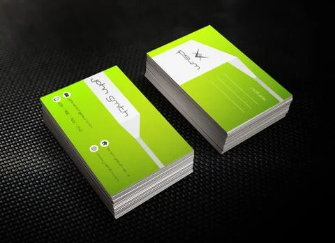 Bright green business or visit card template Stock Illustration