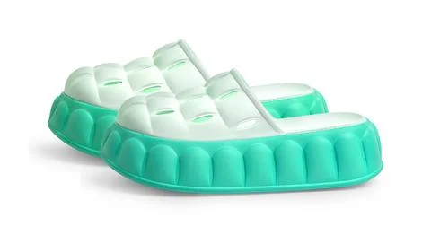 Bright green clogs Stock Photos