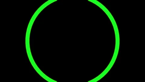 Bright Green Concentric Circles Against a Black Background Stock Footage 308227818