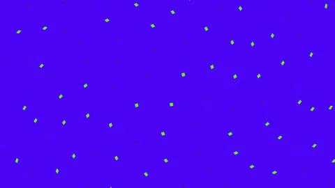 Bright green confetti falling on a vibrant purple background イラスト素材
