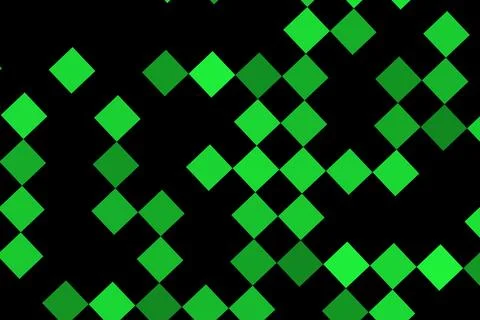 Bright green digital squares pattern on black background Stock Illustration