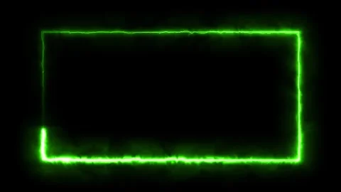 Bright Green Electric Rectangle Frame with Smoke border Video stock 317452459