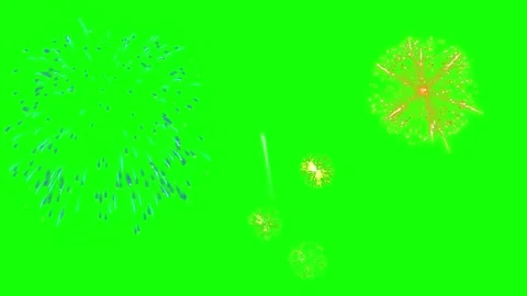 Bright green firework exploding against solid neon background for celebrations Vídeos de archivo 342893771