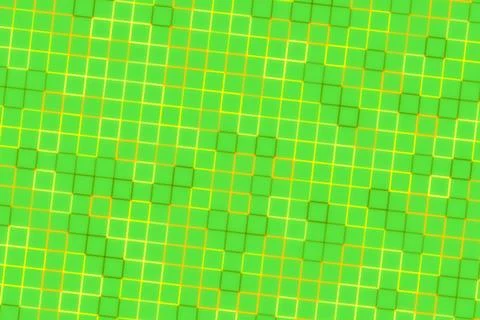 Bright green geometric pattern with glowing squares 库存插图