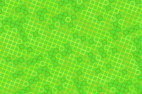 Bright green geometric pattern with squares and circles Foto stock