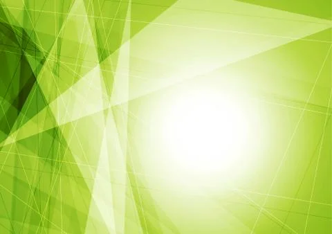 Bright green geometric shapes tech background Stock Illustration