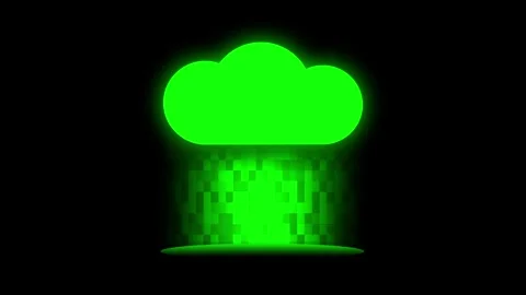 Bright Green Glowing Pixel Art Mushroom Cloud Explosion Stock Footage 337390842