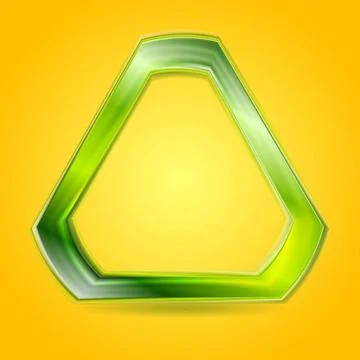 Bright green glowing triangle vector logo Bright green glowing triangle co... Stock Photos
