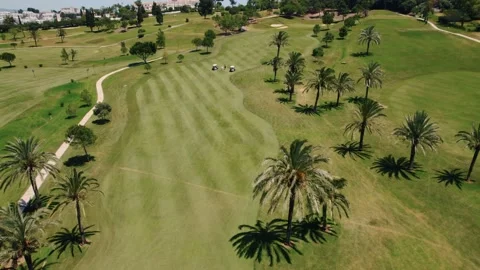 Bright green golf course, droneshot. 스톡 동영상 232977643