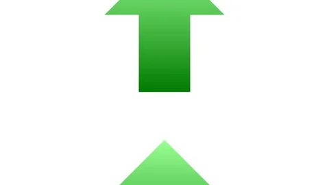 Bright Green Gradient Arrow Icon Moving Upwards on White Background Seamles.. Stock Footage 346611624