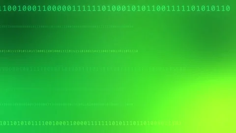 Bright green gradient with horizontal glowing binary code, Loop Animation Stock Footage 341857927