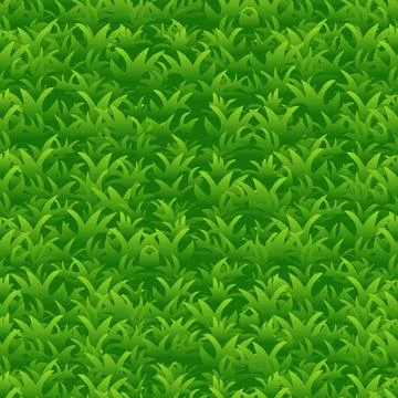 Bright green grass seamless pattern, vector background Stock Illustration