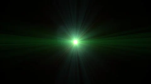 Bright green laser beam emitting light and diffraction pattern Video stock 345433853
