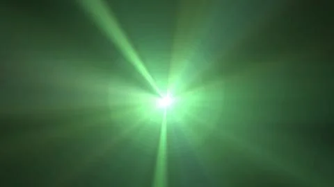 Bright green laser beam piercing through darkness creating radiating light rays Stock Illustration