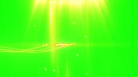 Bright green laser beam shining through vibrant neon light rays on dark 库存影片 342898977