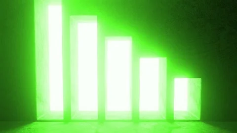 Bright green light coming from decreasing rectangular doors 库存影片 310790600