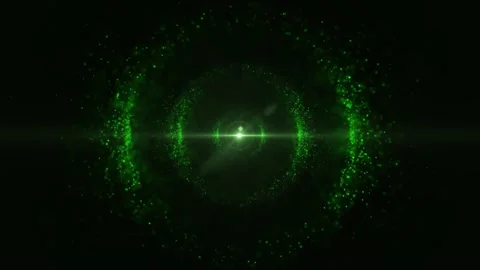 A bright, green light effect in the center. 스톡 동영상 309866527