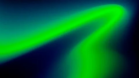 Bright green light flows in a smooth curve against a dark blue background i.. Stock Illustration