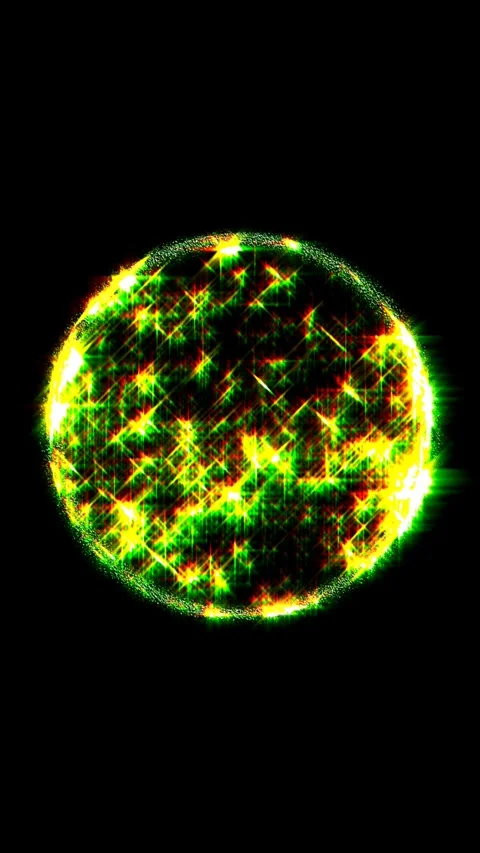 Bright green light forms an orb in the darkness Stock Footage 324712471