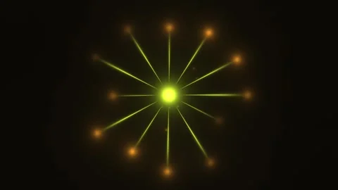 Bright green light with luminous lines radiating in dark Stock Footage 338418127